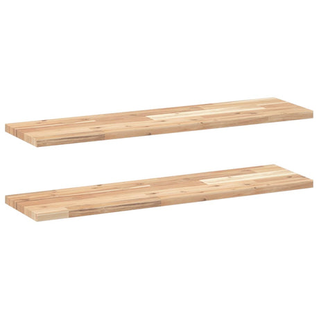Vidaxl wandschappen 2 st zwevend 80x20x2 cm onbehandeld acaciahout
