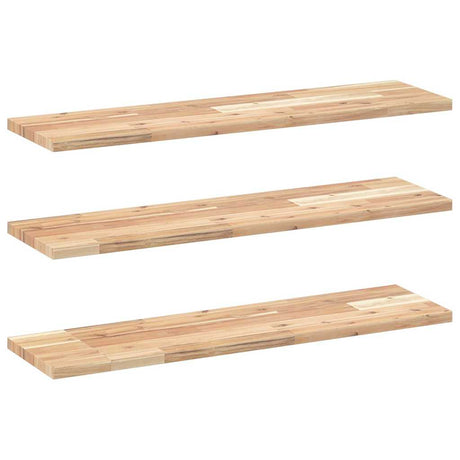 Vidaxl wandschappen 3 st zwevend 80x20x2 cm onbehandeld acaciahout