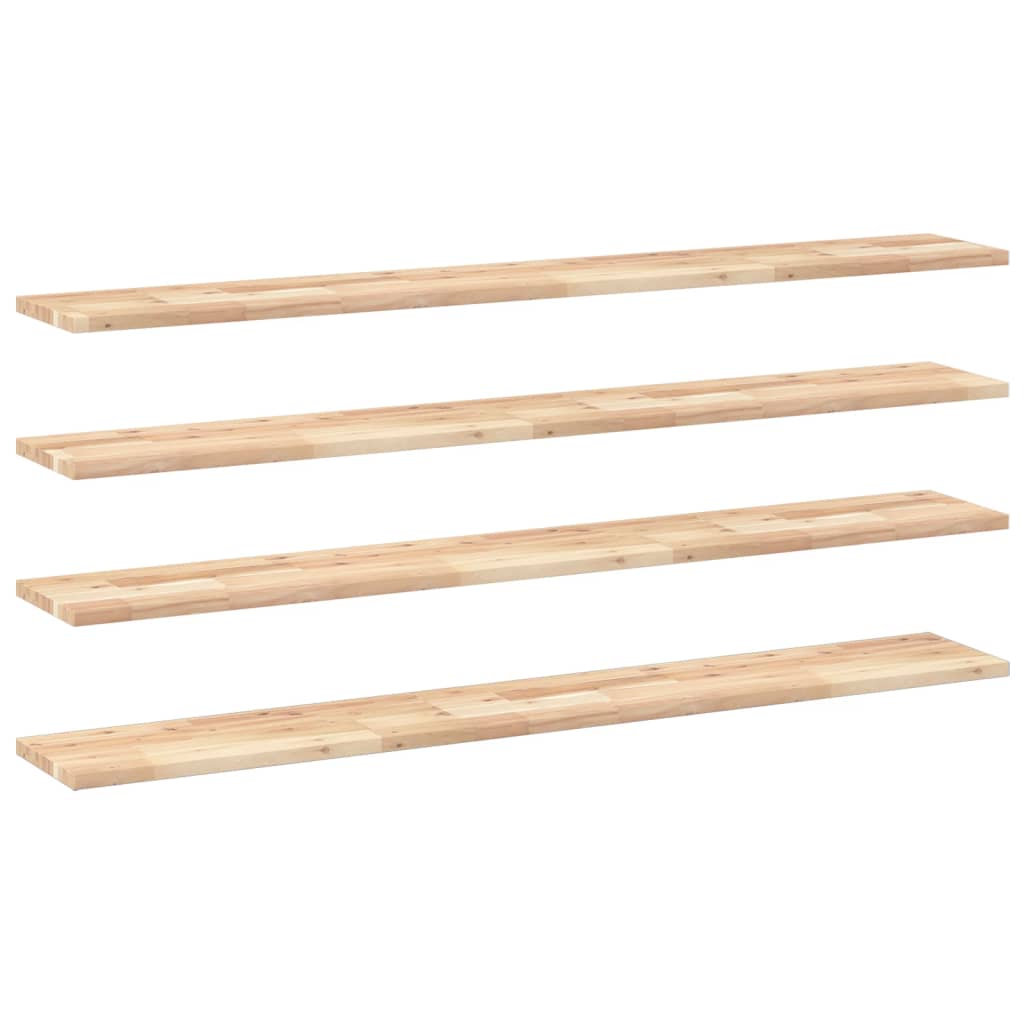 Vidaxl wandschappen 4 st zwevend 120x20x2 cm onbehandeld acaciahout