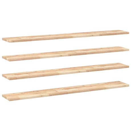 Vidaxl wandschappen 4 st zwevend 120x20x2 cm onbehandeld acaciahout