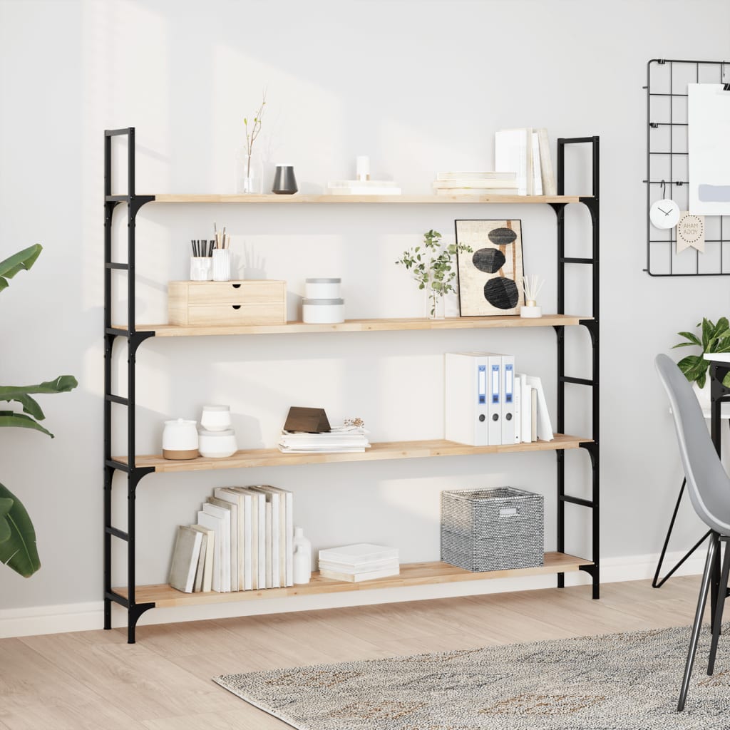 Vidaxl wandschappen 4 st zwevend 120x20x2 cm onbehandeld acaciahout