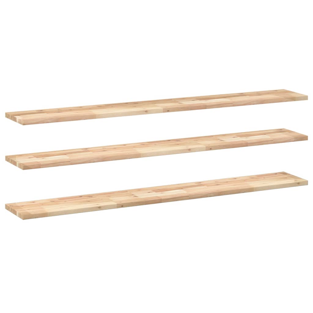 Vidaxl wandschappen 3 st zwevend 140x20x2 cm onbehandeld acaciahout