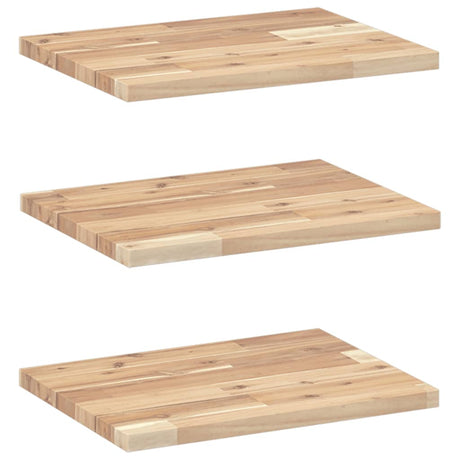 Vidaxl wandschappen 3 st zwevend 60x30x2 cm onbehandeld acaciahout