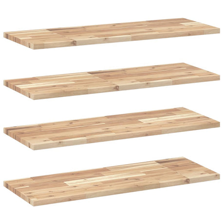 Vidaxl wandschappen 4 st zwevend 100x30x2 cm onbehandeld acaciahout