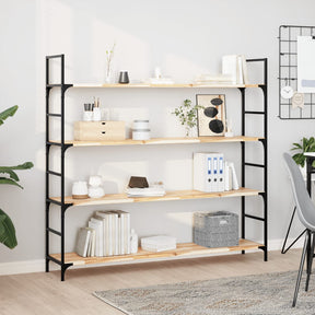 Vidaxl wandschappen 4 st zwevend 120x30x2 cm onbehandeld acaciahout
