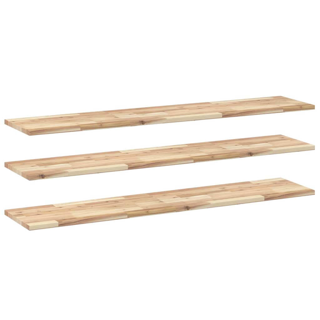 Vidaxl wandschappen 3 st zwevend 140x30x2 cm onbehandeld acaciahout