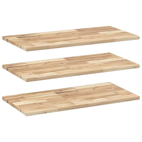 Vidaxl wandschappen 3 st zwevend 80x40x2 cm onbehandeld acaciahout