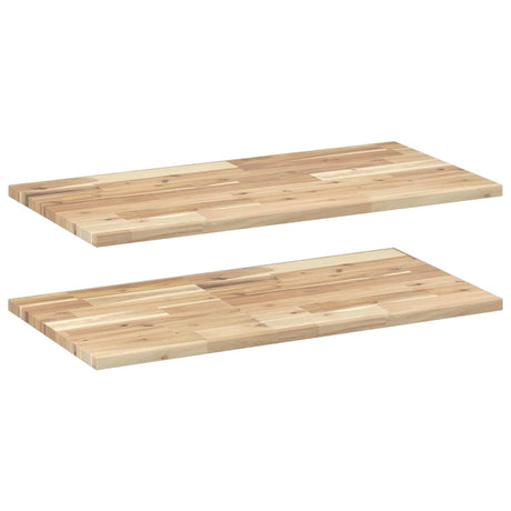 Vidaxl wandschappen 2 st zwevend 100x40x2 cm onbehandeld acaciahout