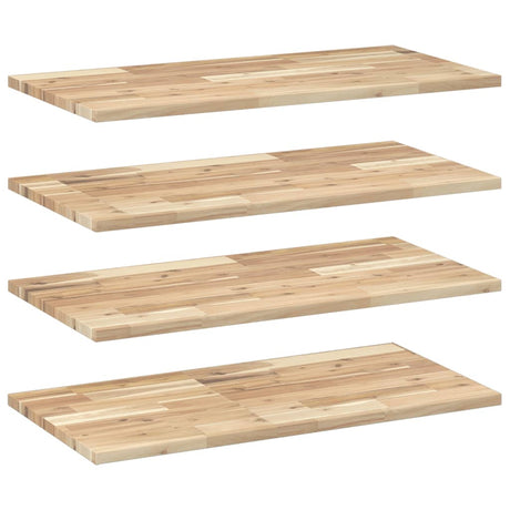Vidaxl wandschappen 4 st zwevend 100x40x2 cm onbehandeld acaciahout
