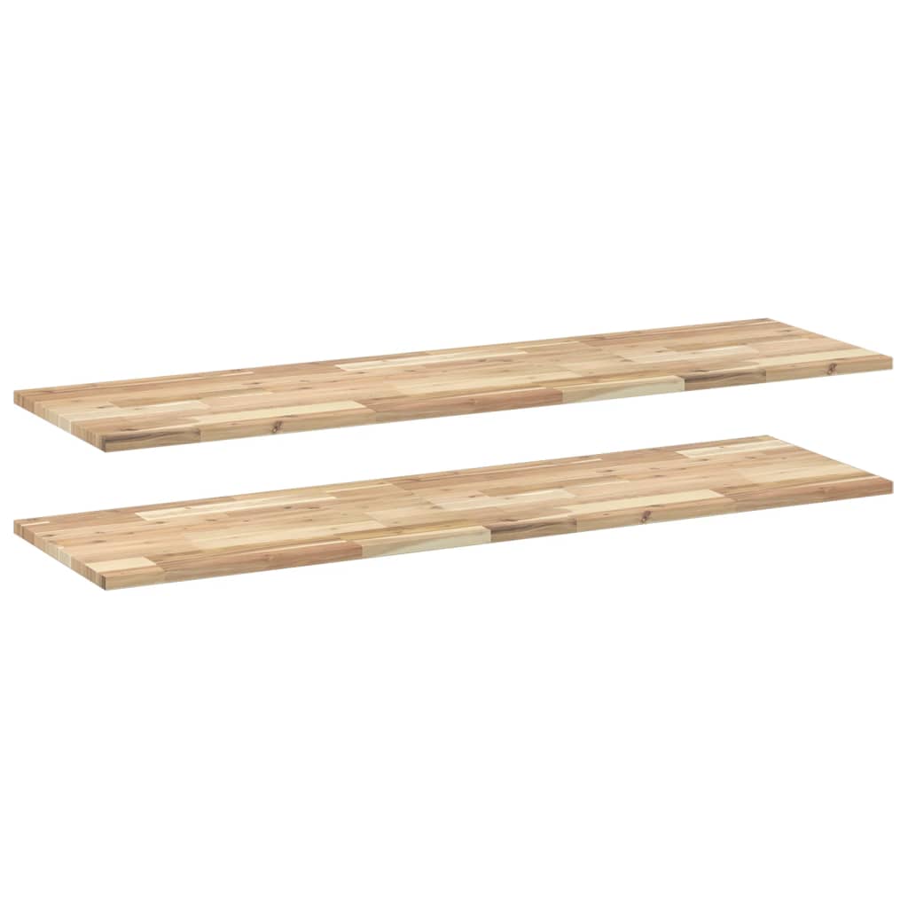 Vidaxl wandschappen 2 st zwevend 120x40x2 cm onbehandeld acaciahout
