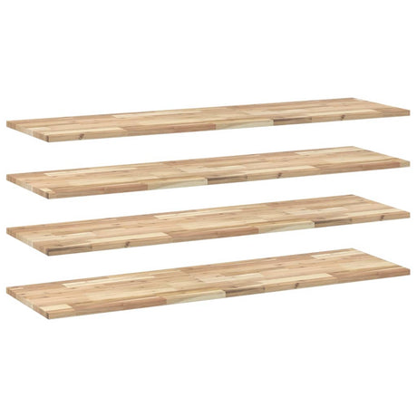Vidaxl wandschappen 4 st zwevend 120x40x2 cm onbehandeld acaciahout
