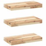 Vidaxl wandschappen 3 st zwevend 60x20x4 cm onbehandeld acaciahout