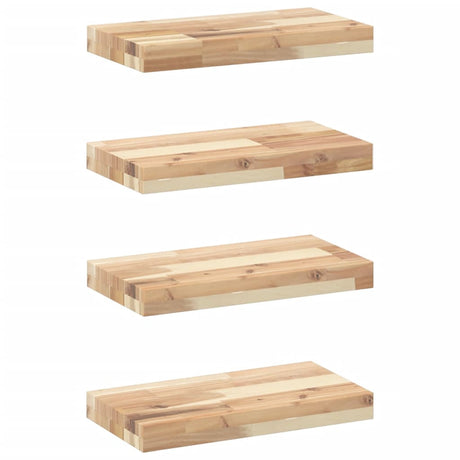 Vidaxl wandschappen 4 st zwevend 60x20x4 cm onbehandeld acaciahout