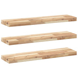 Vidaxl wandschappen 3 st zwevend 80x20x4 cm onbehandeld acaciahout