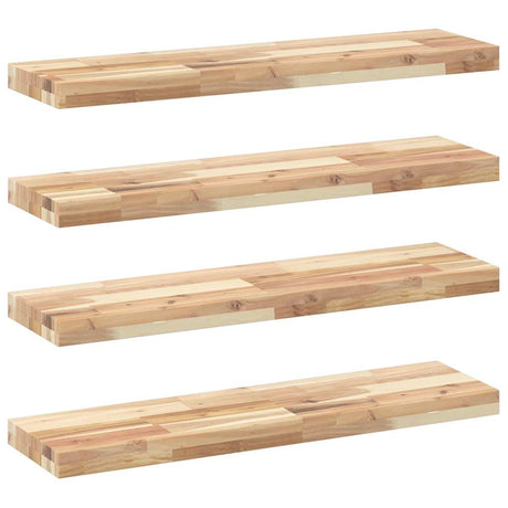 Vidaxl wandschappen 4 st zwevend 100x20x4 cm onbehandeld acaciahout