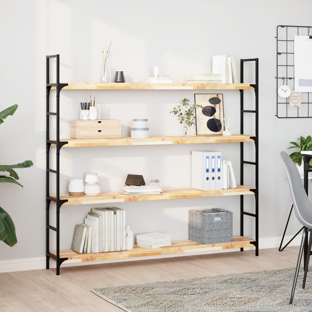 Vidaxl wandschappen 4 st zwevend 120x20x4 cm onbehandeld acaciahout