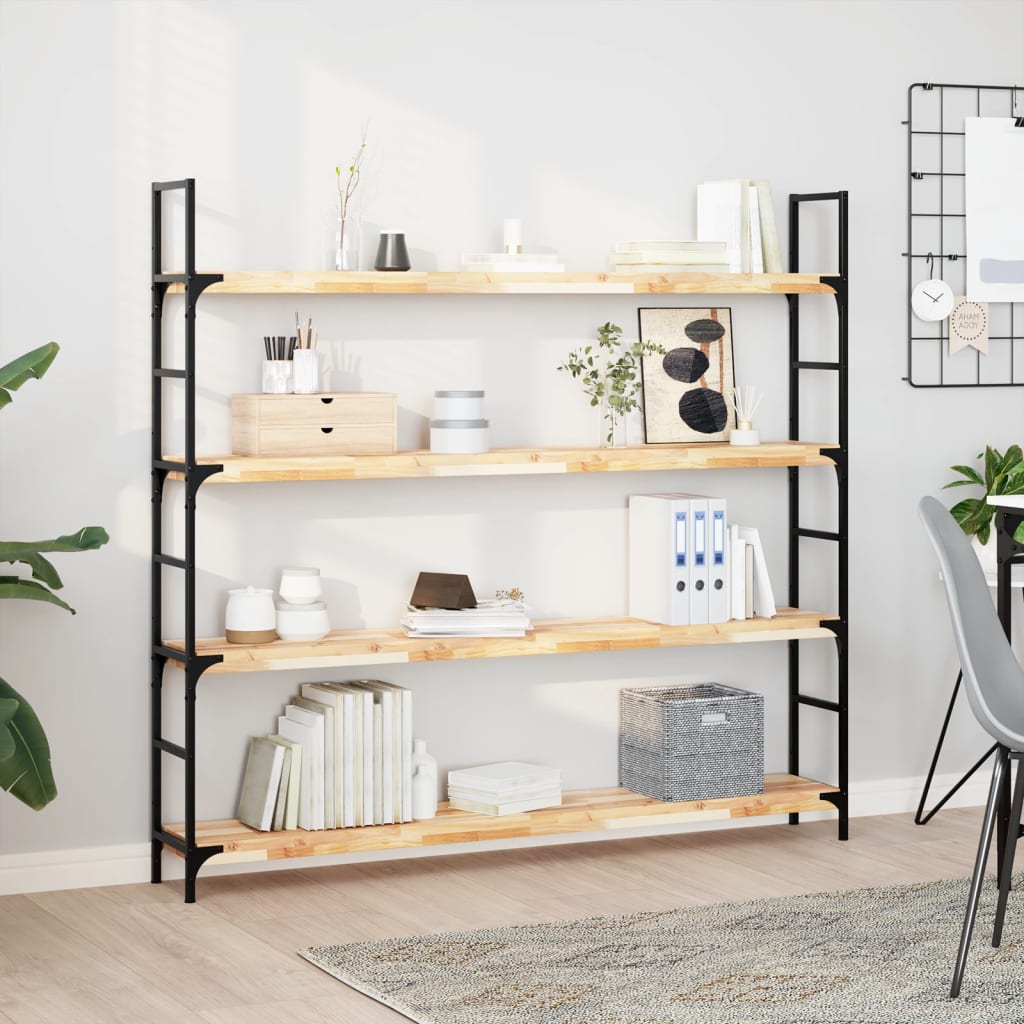 Vidaxl wandschappen 2 st zwevend 160x20x4 cm onbehandeld acaciahout