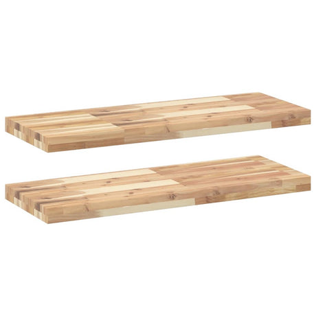 Vidaxl wandschappen 2 st zwevend 80x30x4 cm onbehandeld acaciahout