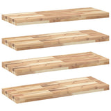Vidaxl wandschappen 4 st zwevend 80x30x4 cm onbehandeld acaciahout