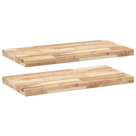 Vidaxl wandschappen 2 st zwevend 60x40x4 cm onbehandeld acaciahout