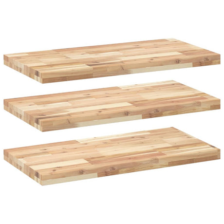Vidaxl wandschappen 3 st zwevend 60x40x4 cm onbehandeld acaciahout