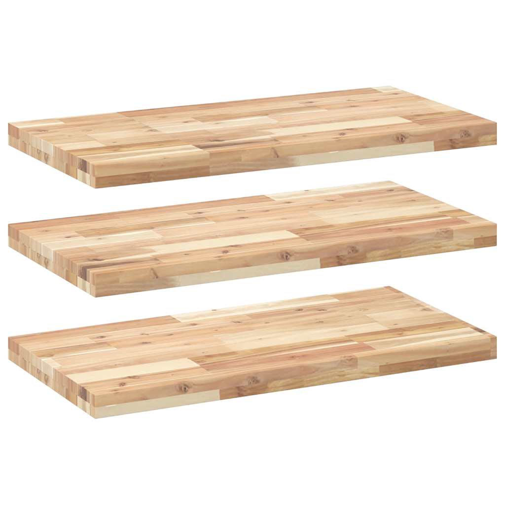 Vidaxl wandschappen 3 st zwevend 80x40x4 cm onbehandeld acaciahout