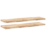 Vidaxl wandschappen 2 st zwevend 120x40x4 cm onbehandeld acaciahout