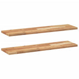Vidaxl wandschappen 2 st zwevend olieafwerking 80x20x2 cm acaciahout