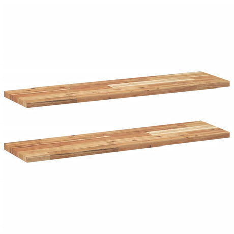 Vidaxl wandschappen 2 st zwevend olieafwerking 80x20x2 cm acaciahout