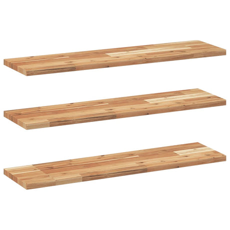 Vidaxl wandschappen 3 st zwevend olieafwerking 80x20x2 cm acaciahout