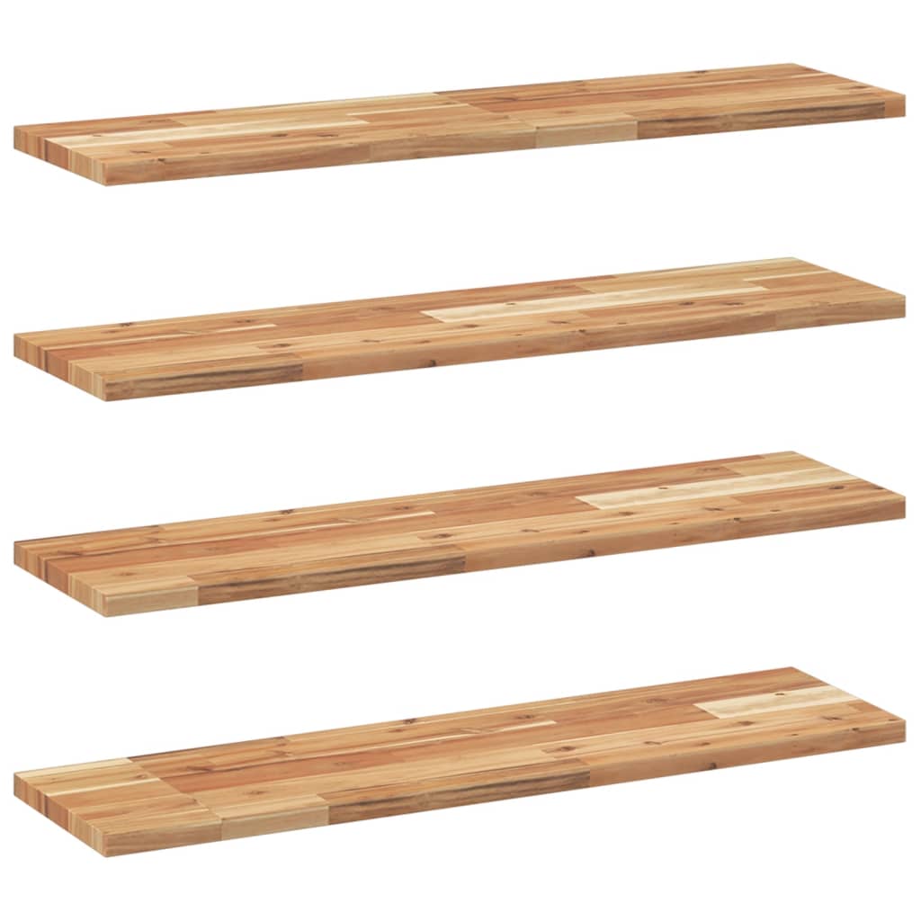 Vidaxl wandschappen 4 st zwevend olieafwerking 80x20x2 cm acaciahout