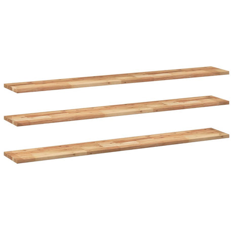 Vidaxl wandschappen 3 st zwevend olieafwerking 160x20x2 cm acaciahout