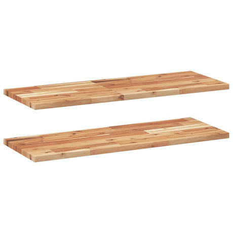 Vidaxl wandschappen 2 st zwevend olieafwerking 80x30x2 cm acaciahout