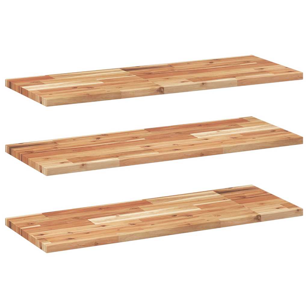 Vidaxl wandschappen 3 st zwevend olieafwerking 80x30x2 cm acaciahout