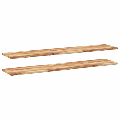Vidaxl wandschappen 2 st zwevend olieafwerking 140x30x2 cm acaciahout