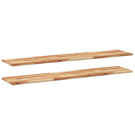 Vidaxl wandschappen 2 st zwevend olieafwerking 160x30x2 cm acaciahout