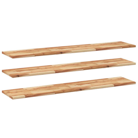 Vidaxl wandschappen 3 st zwevend olieafwerking 160x30x2 cm acaciahout