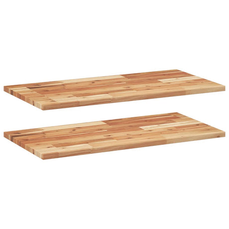 Vidaxl wandschappen 2 st zwevend olieafwerking 80x40x2 cm acaciahout