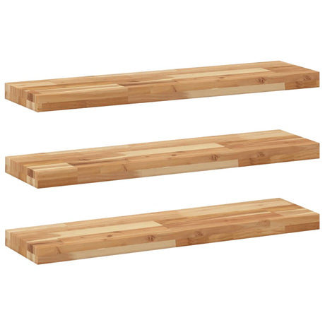 Vidaxl wandschappen 3 st zwevend olieafwerking 80x20x4 cm acaciahout