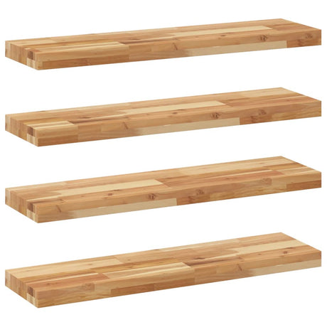 Vidaxl wandschappen 4 st zwevend olieafwerking 80x20x4 cm acaciahout
