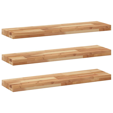 Vidaxl wandschappen 3 st zwevend olieafwerking 100x20x4 cm acaciahout