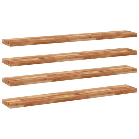 Vidaxl wandschappen 4 st zwevend olieafwerking 120x20x4 cm acaciahout
