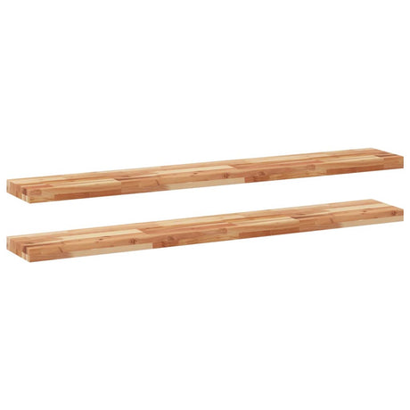 Vidaxl wandschappen 2 st zwevend olieafwerking 140x20x4 cm acaciahout