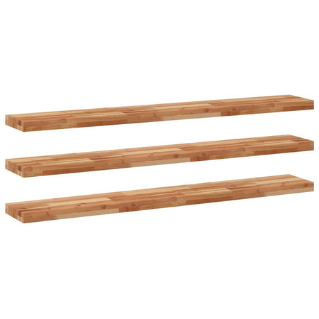Vidaxl wandschappen 3 st zwevend olieafwerking 140x20x4 cm acaciahout