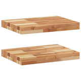 Vidaxl wandschappen 2 st zwevend olieafwerking 60x30x4 cm acaciahout