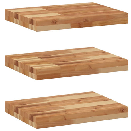 Vidaxl wandschappen 3 st zwevend olieafwerking 60x30x4 cm acaciahout