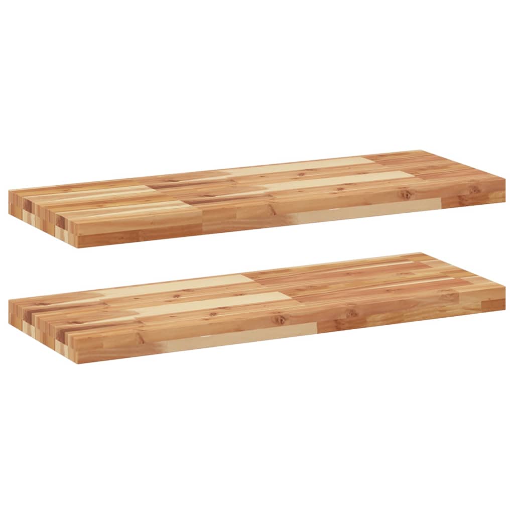 Vidaxl wandschappen 2 st zwevend olieafwerking 80x30x4 cm acaciahout