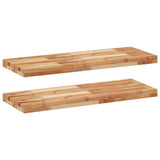 Vidaxl wandschappen 2 st zwevend olieafwerking 80x30x4 cm acaciahout