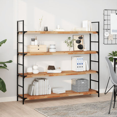 Vidaxl wandschappen 3 st zwevend olieafwerking 120x30x4 cm acaciahout