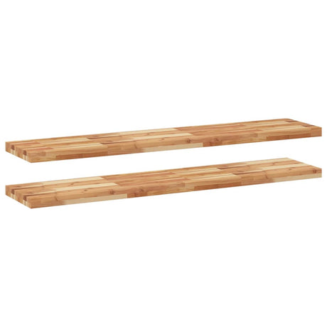 Vidaxl wandschappen 2 st zwevend olieafwerking 140x30x4 cm acaciahout